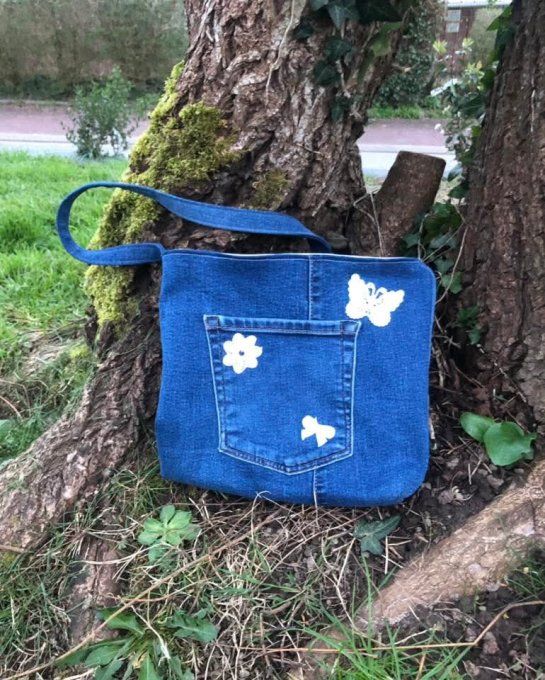Sac bandoulière en jean recyclé