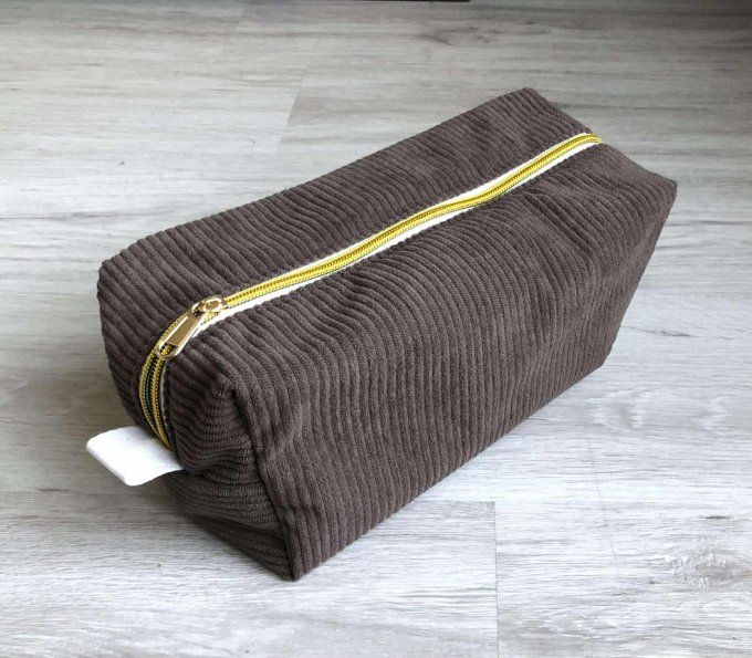 Trousse de toilette en velours côtelé xl