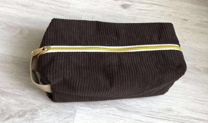 Trousse de toilette en velours côtelé xl