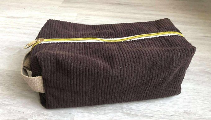 Trousse de toilette en velours côtelé xl